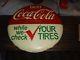 Vintage Coca Cola Coke Metal 24 Sign-Gas Station-Good Condition