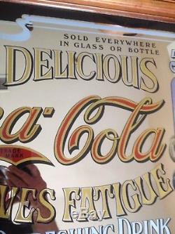 Vintage Coca Cola Coke Mirror Sign Pub Bar Store Advertising 39 by 27