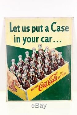 Vintage Coca Cola Coke Put A case In Your Car Cardboard Sign Display Paper