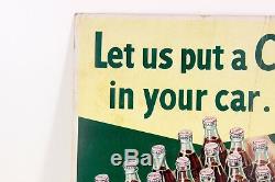 Vintage Coca Cola Coke Put A case In Your Car Cardboard Sign Display Paper