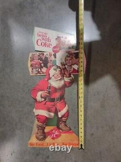 Vintage Coca Cola Coke Santa Claus Christmas Sign Store Display Standee Rare HTF