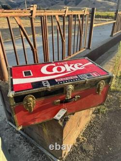 Vintage Coca Cola Coke Soda Machine Sign Trunk Footlocker Toy Chest Box Seward