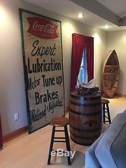 Vintage Coca Cola Coke fishtail automotive sign
