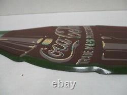 Vintage Coca-Cola Die Cut Bottle Sign Dated 10/57 16.75'' Tall
