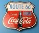 Vintage Coca Cola Diner Porcelain Route 66 Gas Beverage Service Station Sign