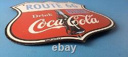 Vintage Coca Cola Diner Porcelain Route 66 Gas Beverage Service Station Sign