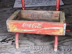 Vintage Coca-Cola Display Dolly Wood Crate Stand Rack Enjoy Coke Sign