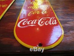 Vintage Coca Cola Door Push Porcelain Sign Coca Cola Porcelain Sign