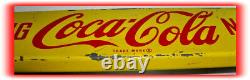 Vintage Coca Cola Door Push Sign Enameled/painted Tin Red/yellow Original Coke