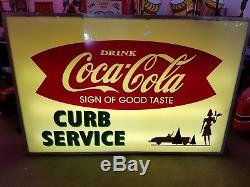 Vintage Coca-Cola Double Sided Lighted Sign from 1940's
