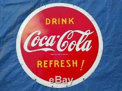 Vintage Coca Cola Double Sided Porcelain Lollipop Sign USA 1941