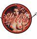 Vintage Coca Cola Drink Porcelain Pinup Girl Naked Gas Oil Soda Beverage Ad Sign