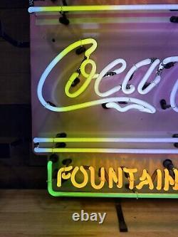 Vintage Coca Cola Drug Store Fountain Service Neon Sign