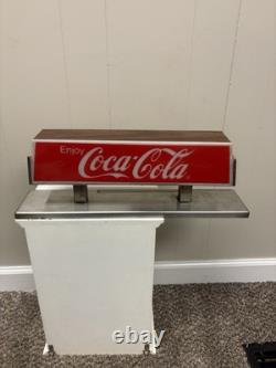 Vintage Coca-Cola Enjoy Coca-Cola soda fountain machine topper sign