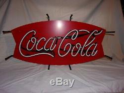 Vintage Coca-Cola Fishtail Neon Light-Up Sign 1993