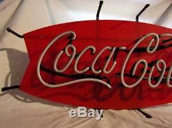 Vintage Coca-Cola Fishtail Neon Light-Up Sign 1993
