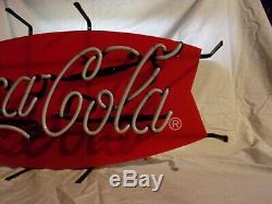 Vintage Coca-Cola Fishtail Neon Light-Up Sign 1993