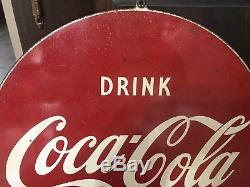 Vintage Coca Cola Flange Sign, 1950s Drink Coca Cola Sign Ice Cold Coca Cola 1950
