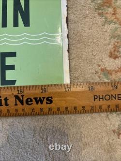 Vintage Coca Cola Fountain Service Porcelain Sign 17 X 5 1/2