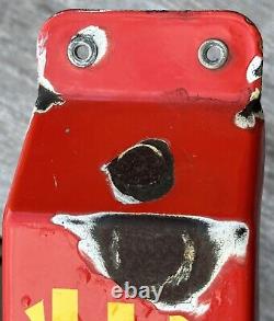Vintage Coca Cola French Canadian Buvez Glace Porcelain Sign Door Push Bar Store