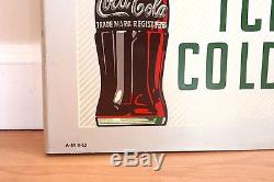 Vintage Coca Cola Ice Cold Double Sided Flange Metal Wall Sign