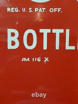 Vintage Coca Cola In Bottles 16 Round Metal Button Sign 1950s
