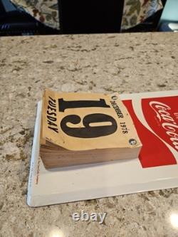 Vintage Coca-Cola It's the Real Thing Metal Calendar Sign 1978 Original