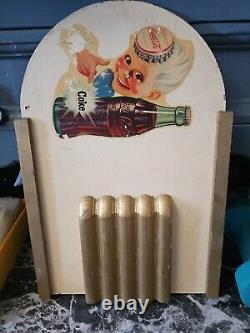Vintage Coca Cola Kay Inc. Sprite Boy Masonite Display Sign Super Rare