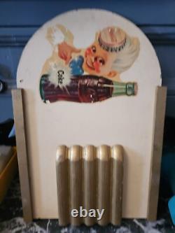 Vintage Coca Cola Kay Inc. Sprite Boy Masonite Display Sign Super Rare