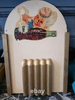 Vintage Coca Cola Kay Inc. Sprite Boy Masonite Display Sign Super Rare
