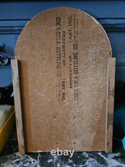 Vintage Coca Cola Kay Inc. Sprite Boy Masonite Display Sign Super Rare