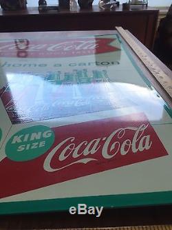 Vintage Coca Cola King Size fish tail sign NM Robertson 58 Coke