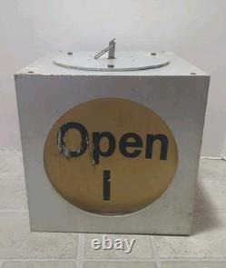 Vintage Coca-Cola Lamp Dealer Open Sign Square Cube 9 in Square Cube