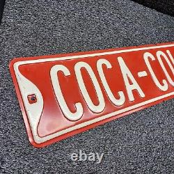 Vintage Coca Cola Lane 30x6 Embossed Enameled Advertising Collectible Steel