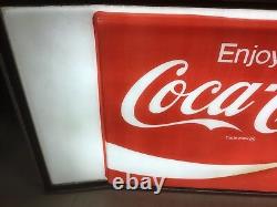 Vintage Coca-Cola Large 1970s Light Up Sign Soda Advertising Coke 24 X 48 1/2