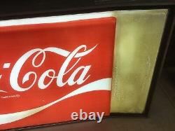 Vintage Coca-Cola Large 1970s Light Up Sign Soda Advertising Coke 24 X 48 1/2