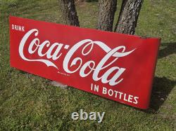 Vintage Coca Cola Large Metal Sign 5.5 ft X 2 ft Porcelain! Original! Great