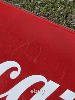 Vintage Coca Cola Large Metal Sign 5.5 ft X 2 ft Porcelain! Original! Great