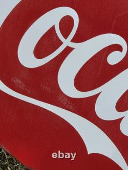 Vintage Coca Cola Large Metal Sign 5.5 ft X 2 ft Porcelain! Original! Great