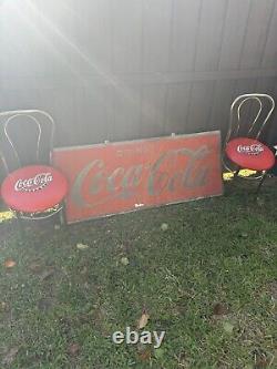 Vintage Coca Cola Large Metal Sign 60 X 25