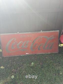 Vintage Coca Cola Large Metal Sign 60 X 25
