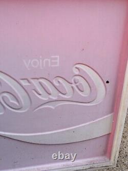 Vintage Coca Cola Large Outdoor Plastic Store Sign 4' X 4' Advertising Soda Pop