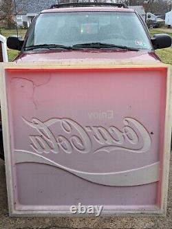 Vintage Coca Cola Large Outdoor Plastic Store Sign 4' X 4' Advertising Soda Pop