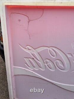 Vintage Coca Cola Large Outdoor Plastic Store Sign 4' X 4' Advertising Soda Pop