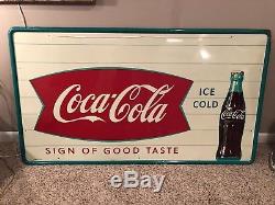 Vintage Coca Cola Large Sign Rare Find