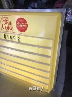 Vintage Coca-Cola Light Up Menu Board Diner