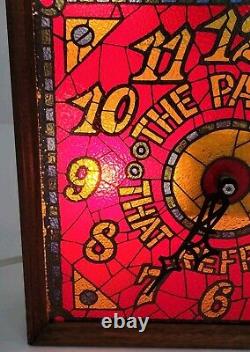 Vintage Coca Cola Lighted Clock Stained Glass Look IMS Corp 1979, Read