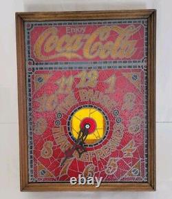 Vintage Coca Cola Lighted Clock Stained Glass Look IMS Corp 1979, Read