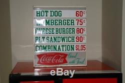 Vintage Coca Cola Lighted Diner Menu Board Rare