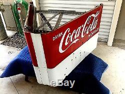 Vintage Coca Cola Marquis Sign Porcelain 2 Sided Wall Mount Soda Fountain Emp126